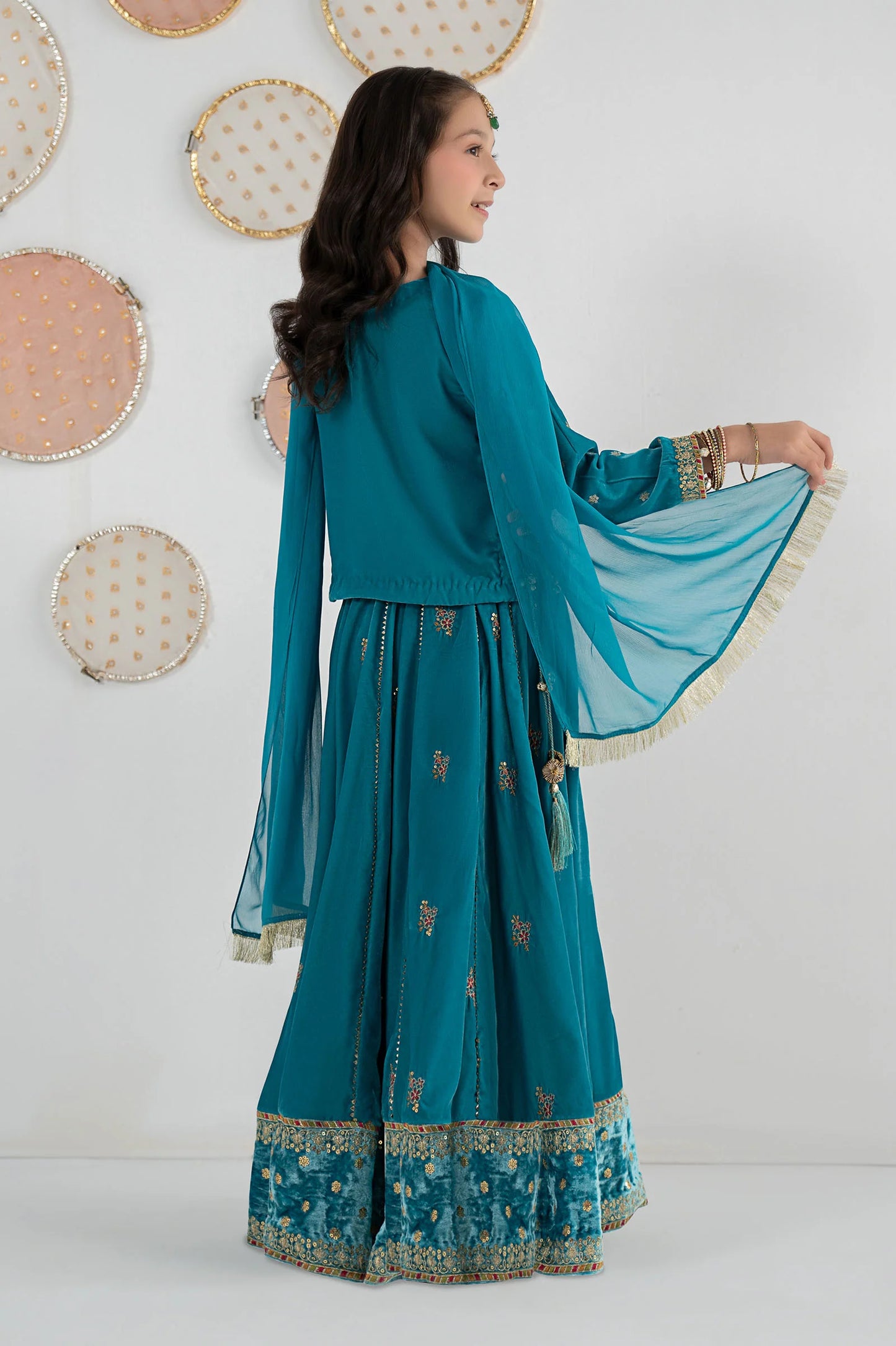 3 Piece Embroidered Velvet Suit