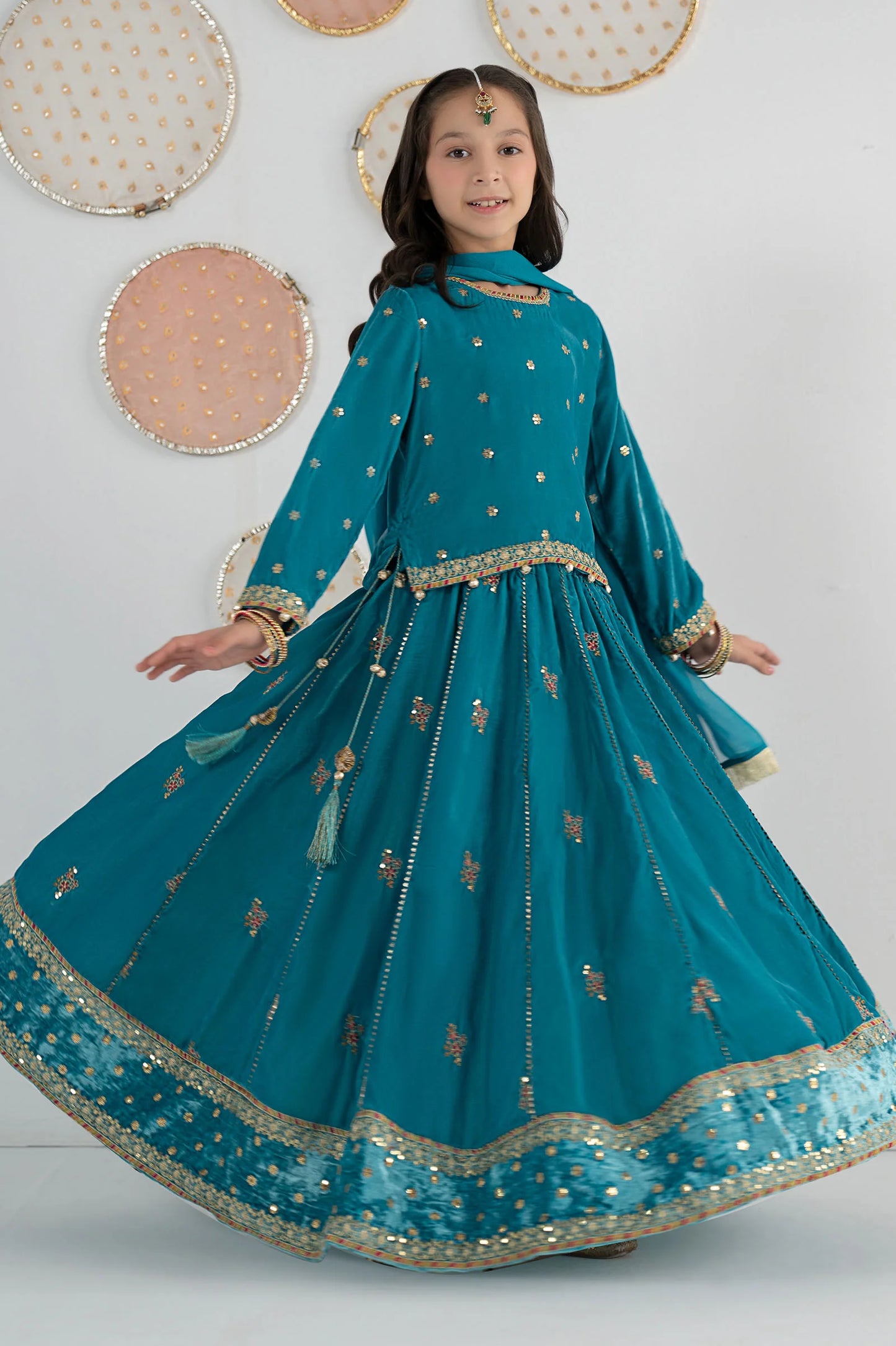 3 Piece Embroidered Velvet Suit