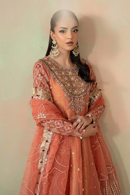 3 Piece Embroidered Organza Suit: LP-08