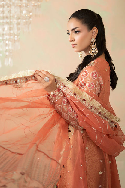 3 Piece Embroidered Organza Suit: LP-08