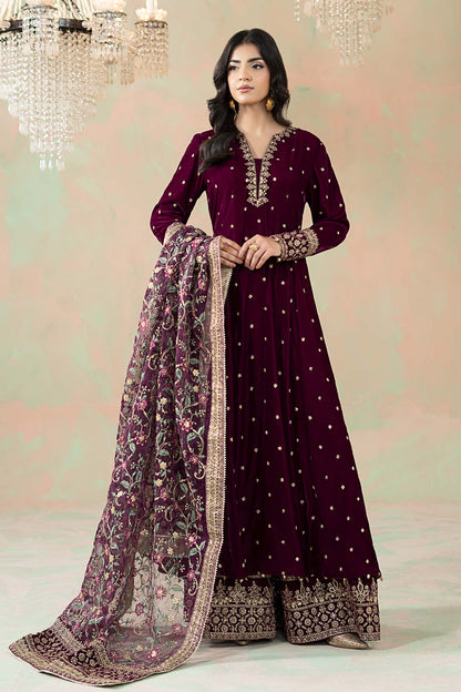 3 Piece Embroidered Velvet Suit: LP03