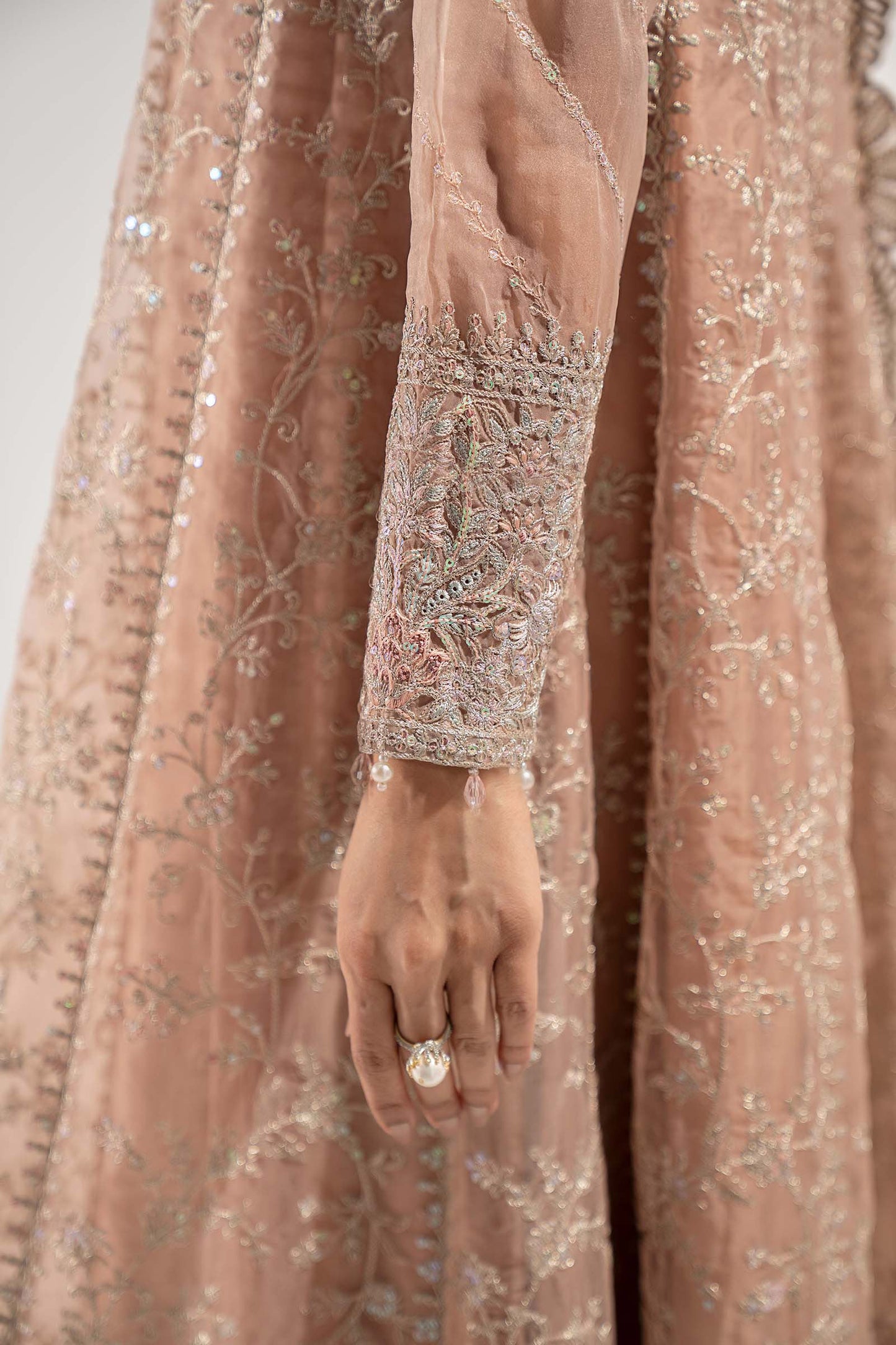 3 Piece Embroidered Organza Suit: LP-06