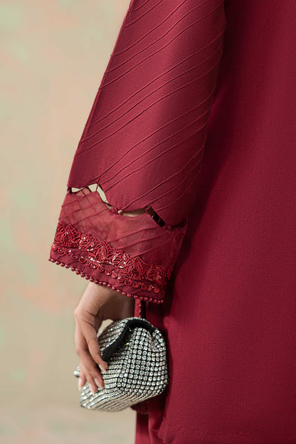 NAFSARA: 3 Piece Embroidered Silk Net Suit: LP-02