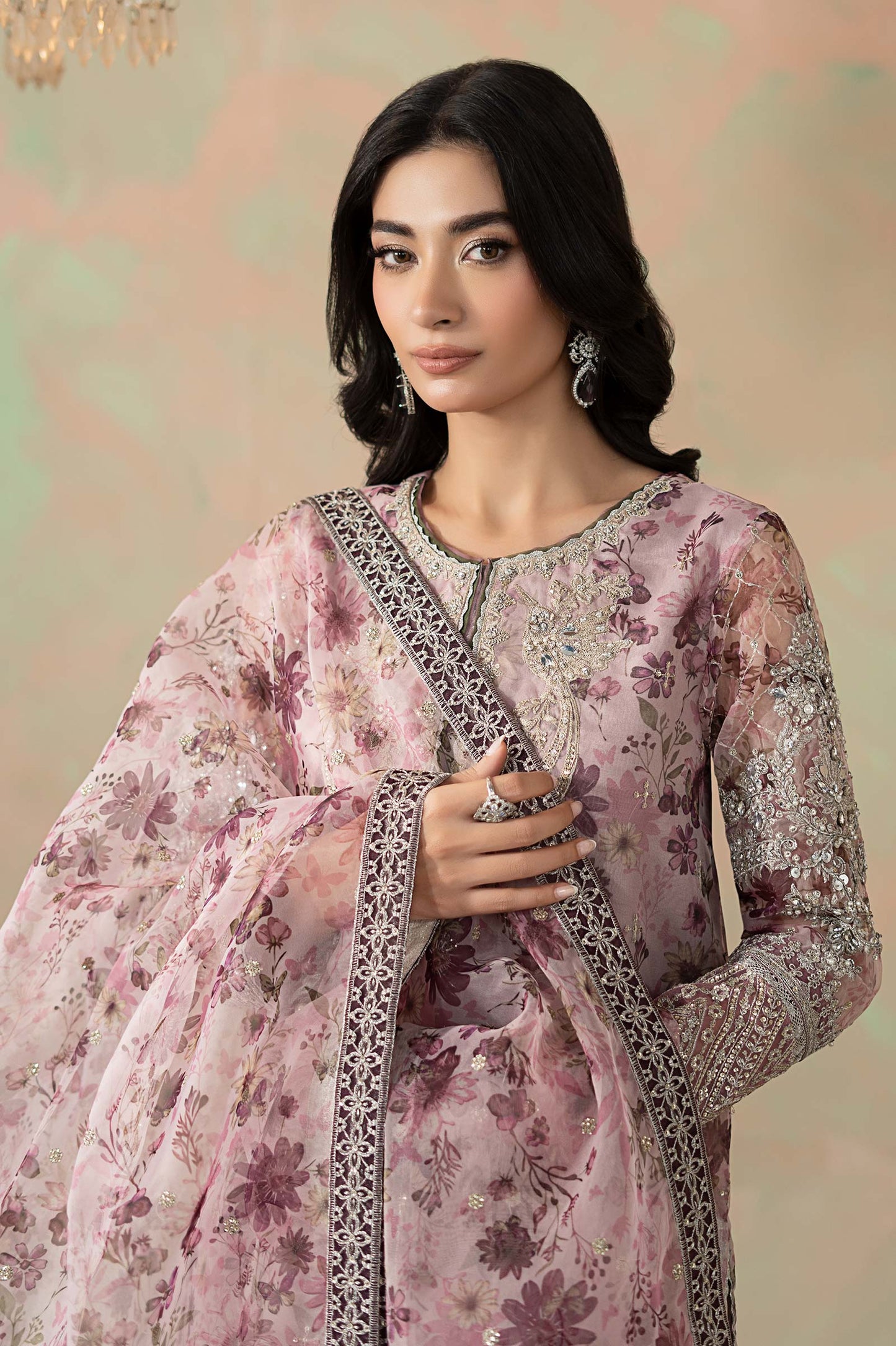 3 Piece Embroidered Organza Suit : LP-04