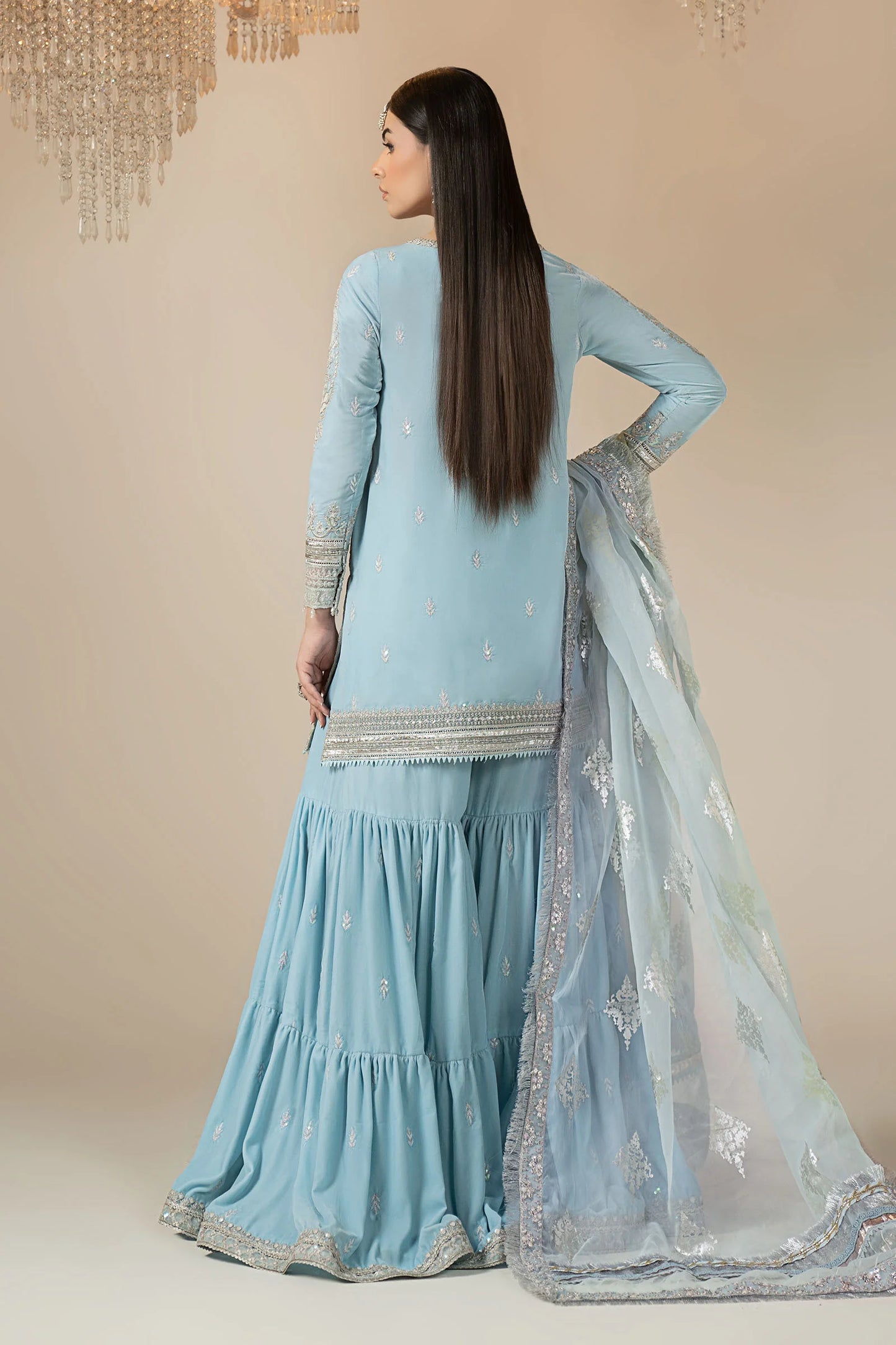 3 Piece Embroidered Velvet Suit: LP-01