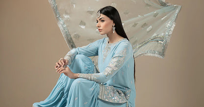 3 Piece Embroidered Velvet Suit: LP-01