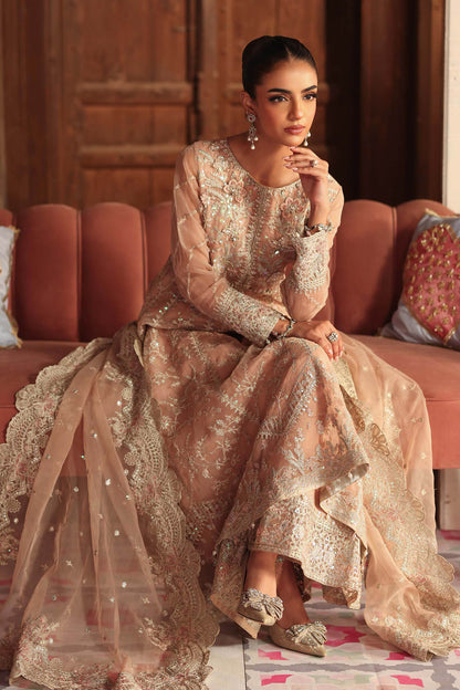 3 Piece Embroidered Organza Suit: LP-06