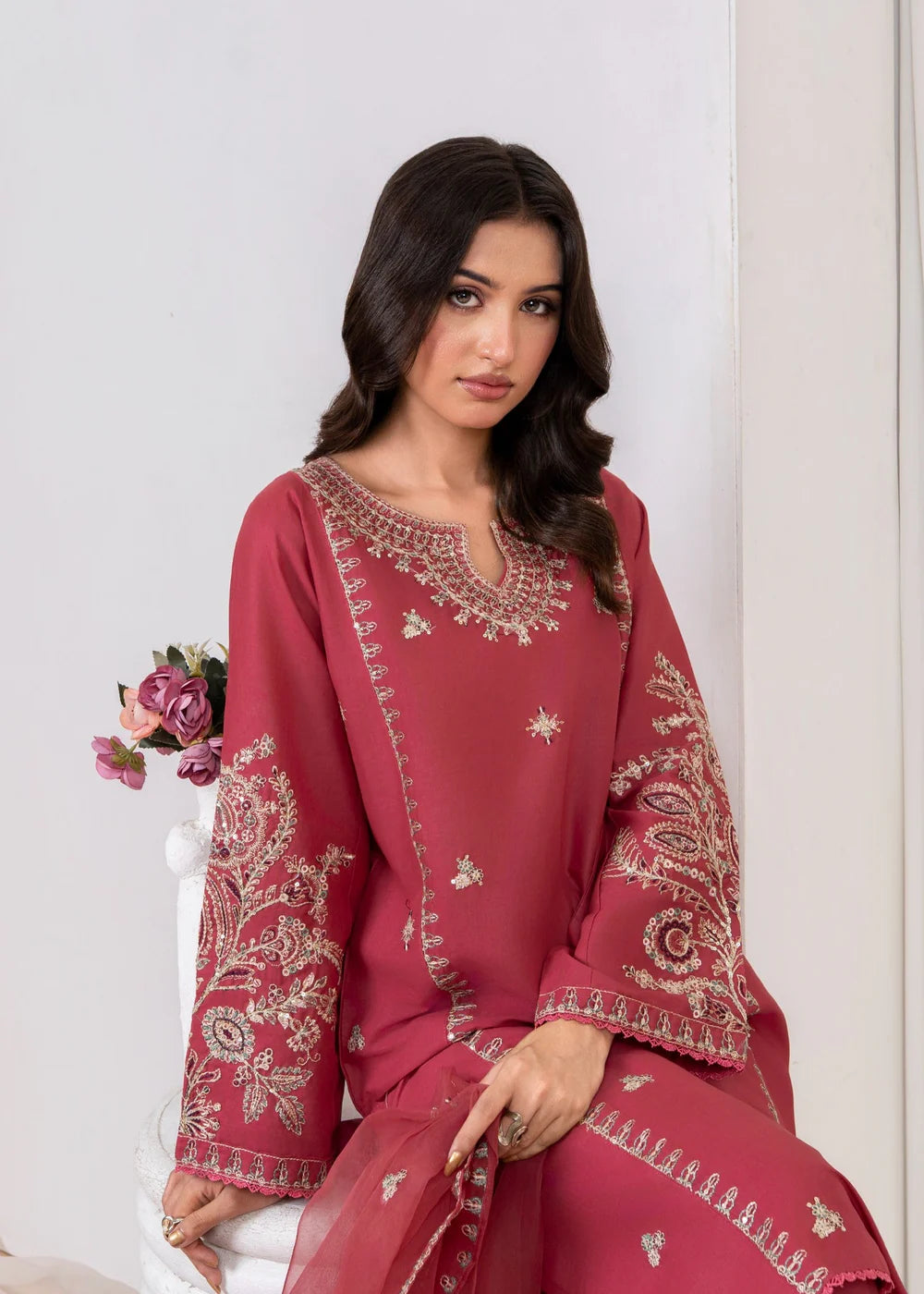 PINK OPAL EMBROIDERED 3PCS